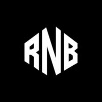 création de logo de lettre rnb avec forme de polygone. création de logo en forme de polygone et de cube rnb. modèle de logo vectoriel rnb hexagone couleurs blanches et noires. monogramme rnb, logo d'entreprise et immobilier.