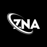 logo zna. lettre zna. création de logo de lettre zna. initiales logo zna liées avec un cercle et un logo monogramme majuscule. typographie zna pour la technologie, les affaires et la marque immobilière. vecteur