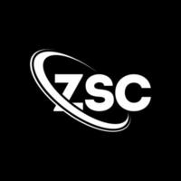 logo zsc. lettre zsc. création de logo de lettre zsc. initiales logo zsc liées par un cercle et un logo monogramme majuscule. typographie zsc pour la technologie, les affaires et la marque immobilière. vecteur