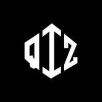 création de logo de lettre qiz avec forme de polygone. création de logo en forme de polygone et de cube qiz. modèle de logo vectoriel qiz hexagone couleurs blanches et noires. monogramme qiz, logo d'entreprise et immobilier.