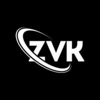 logo zvk. lettre zvk. création de logo de lettre zvk. initiales logo zvk liées avec un cercle et un logo monogramme majuscule. typographie zvk pour la technologie, les affaires et la marque immobilière. vecteur