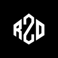 création de logo de lettre rzo avec forme de polygone. création de logo en forme de polygone et de cube rzo. modèle de logo vectoriel hexagone rzo couleurs blanches et noires. monogramme rzo, logo d'entreprise et immobilier.