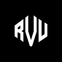 création de logo de lettre rvu avec forme de polygone. création de logo en forme de polygone et de cube rvu. modèle de logo vectoriel rvu hexagone couleurs blanches et noires. monogramme rvu, logo d'entreprise et immobilier.