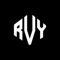 création de logo de lettre rvy avec forme de polygone. création de logo en forme de polygone et de cube rvy. modèle de logo vectoriel rvy hexagone couleurs blanches et noires. monogramme rvy, logo d'entreprise et immobilier.