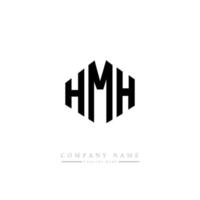 création de logo de lettre hmh avec forme de polygone. création de logo en forme de polygone et de cube hmh. modèle de logo vectoriel hmh hexagone couleurs blanches et noires. monogramme hmh, logo d'entreprise et immobilier.