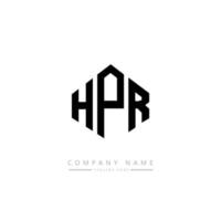création de logo de lettre hpr avec forme de polygone. création de logo en forme de polygone et de cube hpr. modèle de logo vectoriel hpr hexagone couleurs blanches et noires. monogramme hpr, logo commercial et immobilier.