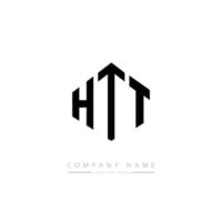création de logo de lettre htt avec forme de polygone. création de logo en forme de polygone et de cube htt. modèle de logo vectoriel htt hexagone couleurs blanches et noires. monogramme htt, logo d'entreprise et immobilier.