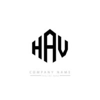 création de logo de lettre hv avec forme de polygone. création de logo en forme de polygone et de cube hav. modèle de logo vectoriel hav hexagone couleurs blanches et noires. monogramme hav, logo d'entreprise et immobilier.