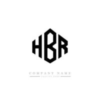 création de logo de lettre hbr avec forme de polygone. création de logo en forme de polygone et de cube hbr. modèle de logo vectoriel hbr hexagone couleurs blanches et noires. monogramme hbr, logo d'entreprise et immobilier.