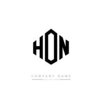création de logo de lettre hon avec forme de polygone. création de logo en forme de polygone et de cube. modèle de logo vectoriel hon hexagone couleurs blanches et noires. honorable monogramme, logo d'entreprise et immobilier.