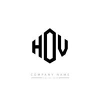 création de logo de lettre hov avec forme de polygone. création de logo en forme de polygone et de cube hov. modèle de logo vectoriel hov hexagone couleurs blanches et noires. monogramme hov, logo d'entreprise et immobilier.