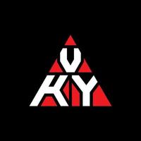 création de logo de lettre triangle vky avec forme de triangle. monogramme de conception de logo triangle vky. modèle de logo vectoriel triangle vky avec couleur rouge. logo triangulaire vky logo simple, élégant et luxueux.