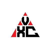 création de logo de lettre triangle vxc avec forme de triangle. monogramme de conception de logo triangle vxc. modèle de logo vectoriel triangle vxc avec couleur rouge. logo triangulaire vxc logo simple, élégant et luxueux.