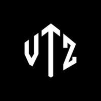 création de logo de lettre vtz avec forme de polygone. création de logo en forme de polygone et de cube vtz. modèle de logo vectoriel vtz hexagone couleurs blanches et noires. monogramme vtz, logo d'entreprise et immobilier.