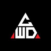 création de logo de lettre triangle cwd avec forme de triangle. monogramme de conception de logo triangle cwd. modèle de logo vectoriel triangle cwd avec couleur rouge. cwd logo triangulaire logo simple, élégant et luxueux.