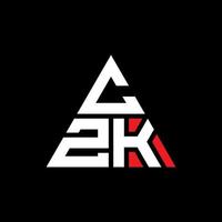 création de logo de lettre triangle czk avec forme de triangle. monogramme de conception de logo triangle czk. modèle de logo vectoriel triangle czk avec couleur rouge. logo triangulaire czk logo simple, élégant et luxueux.