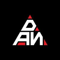 création de logo de lettre triangle dan avec forme de triangle. monogramme de conception de logo triangle dan. modèle de logo vectoriel triangle dan avec couleur rouge. dan logo triangulaire logo simple, élégant et luxueux.