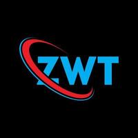 logo zwt. lettre zwt. création de logo de lettre zwt. initiales logo zwt liées avec un cercle et un logo monogramme majuscule. typographie zwt pour la technologie, les affaires et la marque immobilière. vecteur