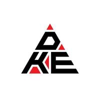 création de logo de lettre triangle dke avec forme de triangle. monogramme de conception de logo triangle dke. modèle de logo vectoriel triangle dke avec couleur rouge. logo triangulaire dke logo simple, élégant et luxueux.