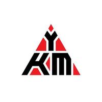 création de logo de lettre triangle ykm avec forme de triangle. monogramme de conception de logo triangle ykm. modèle de logo vectoriel triangle ykm avec couleur rouge. logo triangulaire ykm logo simple, élégant et luxueux.