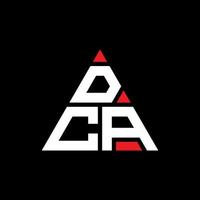 création de logo de lettre triangle dca avec forme de triangle. monogramme de conception de logo triangle dca. modèle de logo vectoriel triangle dca avec couleur rouge. logo triangulaire dca logo simple, élégant et luxueux.