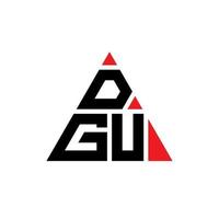 création de logo de lettre triangle dgu avec forme de triangle. monogramme de conception de logo triangle dgu. modèle de logo vectoriel triangle dgu avec couleur rouge. logo triangulaire dgu logo simple, élégant et luxueux.