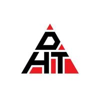 création de logo de lettre triangle dht avec forme de triangle. monogramme de conception de logo triangle dht. modèle de logo vectoriel triangle dht avec couleur rouge. logo triangulaire dht logo simple, élégant et luxueux.