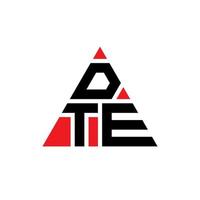 création de logo de lettre triangle dte avec forme de triangle. monogramme de conception de logo triangle dte. modèle de logo vectoriel triangle dte avec couleur rouge. dte logo triangulaire logo simple, élégant et luxueux.