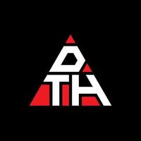 création de logo lettre dth triangle avec forme de triangle. monogramme de conception de logo triangle dth. modèle de logo vectoriel triangle dth avec couleur rouge. dth logo triangulaire logo simple, élégant et luxueux.