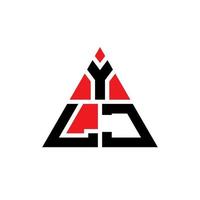création de logo de lettre triangle ylj avec forme de triangle. monogramme de conception de logo triangle ylj. modèle de logo vectoriel triangle ylj avec couleur rouge. logo triangulaire ylj logo simple, élégant et luxueux.
