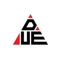 création de logo de lettre triangle due avec forme de triangle. monogramme de conception de logo triangle dû. modèle de logo vectoriel triangle dû avec couleur rouge. dû logo triangulaire logo simple, élégant et luxueux.