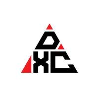 création de logo de lettre triangle dxc avec forme de triangle. monogramme de conception de logo triangle dxc. modèle de logo vectoriel triangle dxc avec couleur rouge. logo triangulaire dxc logo simple, élégant et luxueux.