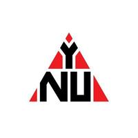 création de logo de lettre triangle ynu avec forme de triangle. monogramme de conception de logo triangle ynu. modèle de logo vectoriel triangle ynu avec couleur rouge. logo triangulaire ynu logo simple, élégant et luxueux.