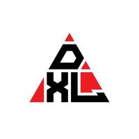 création de logo de lettre triangle dxl avec forme de triangle. monogramme de conception de logo triangle dxl. modèle de logo vectoriel triangle dxl avec couleur rouge. logo triangulaire dxl logo simple, élégant et luxueux.