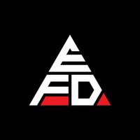 création de logo de lettre triangle efd avec forme de triangle. monogramme de conception de logo triangle efd. modèle de logo vectoriel triangle efd avec couleur rouge. logo triangulaire efd logo simple, élégant et luxueux.