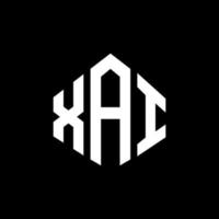 création de logo de lettre xai avec forme de polygone. création de logo en forme de polygone et de cube xai. modèle de logo vectoriel xai hexagone couleurs blanches et noires. monogramme xai, logo d'entreprise et immobilier.