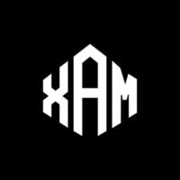 création de logo de lettre xam avec forme de polygone. création de logo en forme de polygone et de cube xam. modèle de logo vectoriel xam hexagone couleurs blanches et noires. monogramme xam, logo d'entreprise et immobilier.