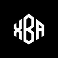 création de logo de lettre xba avec forme de polygone. création de logo en forme de polygone et de cube xba. modèle de logo vectoriel xba hexagone couleurs blanches et noires. monogramme xba, logo d'entreprise et immobilier.