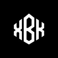 création de logo de lettre xbk avec forme de polygone. création de logo en forme de polygone et de cube xbk. modèle de logo vectoriel xbk hexagone couleurs blanches et noires. monogramme xbk, logo d'entreprise et immobilier.