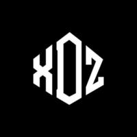 création de logo de lettre xdz avec forme de polygone. création de logo en forme de polygone et de cube xdz. modèle de logo vectoriel xdz hexagone couleurs blanches et noires. monogramme xdz, logo d'entreprise et immobilier.