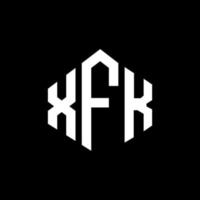 création de logo de lettre xfk avec forme de polygone. création de logo en forme de polygone et de cube xfk. modèle de logo vectoriel xfk hexagone couleurs blanches et noires. monogramme xfk, logo d'entreprise et immobilier.