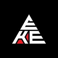 création de logo de lettre de triangle d'eke avec la forme de triangle. monogramme de conception de logo triangle eke. modèle de logo vectoriel triangle eke avec couleur rouge. logo triangulaire eke logo simple, élégant et luxueux.