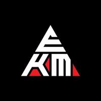 création de logo de lettre triangle ekm avec forme de triangle. monogramme de conception de logo triangle ekm. modèle de logo vectoriel triangle ekm avec couleur rouge. logo triangulaire ekm logo simple, élégant et luxueux.