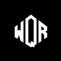 création de logo de lettre wqr avec forme de polygone. création de logo en forme de polygone et de cube wqr. modèle de logo vectoriel wqr hexagone couleurs blanches et noires. monogramme wqr, logo d'entreprise et immobilier.