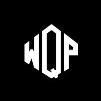 création de logo de lettre wqp avec forme de polygone. création de logo en forme de polygone et de cube wqp. modèle de logo vectoriel wqp hexagone couleurs blanches et noires. monogramme wqp, logo d'entreprise et immobilier.