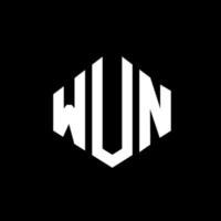 création de logo de lettre wun avec forme de polygone. wun création de logo en forme de polygone et de cube. wun modèle de logo vectoriel hexagone couleurs blanches et noires. wun monogramme, logo d'entreprise et immobilier.