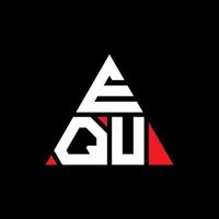 création de logo de lettre triangle equ avec forme de triangle. monogramme de conception de logo triangle equ. modèle de logo vectoriel triangle equ avec couleur rouge. equ logo triangulaire logo simple, élégant et luxueux.