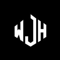 création de logo de lettre wjh avec forme de polygone. wjh création de logo en forme de polygone et de cube. modèle de logo vectoriel hexagone wjh couleurs blanches et noires. monogramme wjh, logo d'entreprise et immobilier.