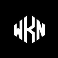 création de logo de lettre wkn avec forme de polygone. wkn création de logo en forme de polygone et de cube. modèle de logo vectoriel wkn hexagone couleurs blanches et noires. monogramme wkn, logo d'entreprise et immobilier.