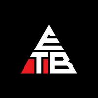 création de logo de lettre triangle etb avec forme de triangle. monogramme de conception de logo triangle etb. modèle de logo vectoriel triangle etb avec couleur rouge. logo triangulaire etb logo simple, élégant et luxueux.